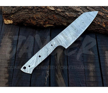 Damascus Steel Chef Slicer Knife Blank Blade – K18