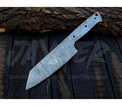 Damascus Steel Chef Slicer Knife Blank Blade – K18