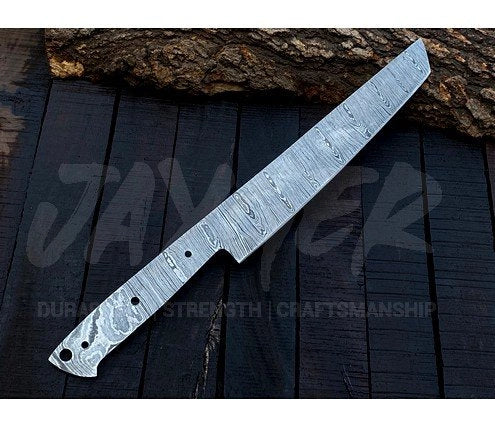 Damascus Steel Bread Knife Blank Blade – K21
