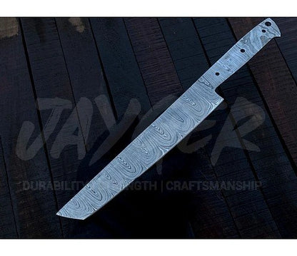 Damascus Steel Bread Knife Blank Blade – K21