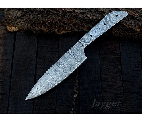 Damascus Steel Utility Knife Blade Blank – K7