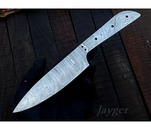 Damascus Steel Utility Knife Blade Blank – K7