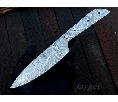 Damascus Steel Utility Knife Blade Blank – K7