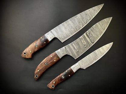Handmade Damascus Steel Kitchen knife Set / Chef Knives