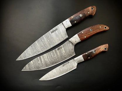 Handmade Damascus Steel Kitchen knife Set / Chef Knives