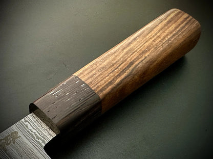 Damascus Steel Santoku Knife With Wood Handle