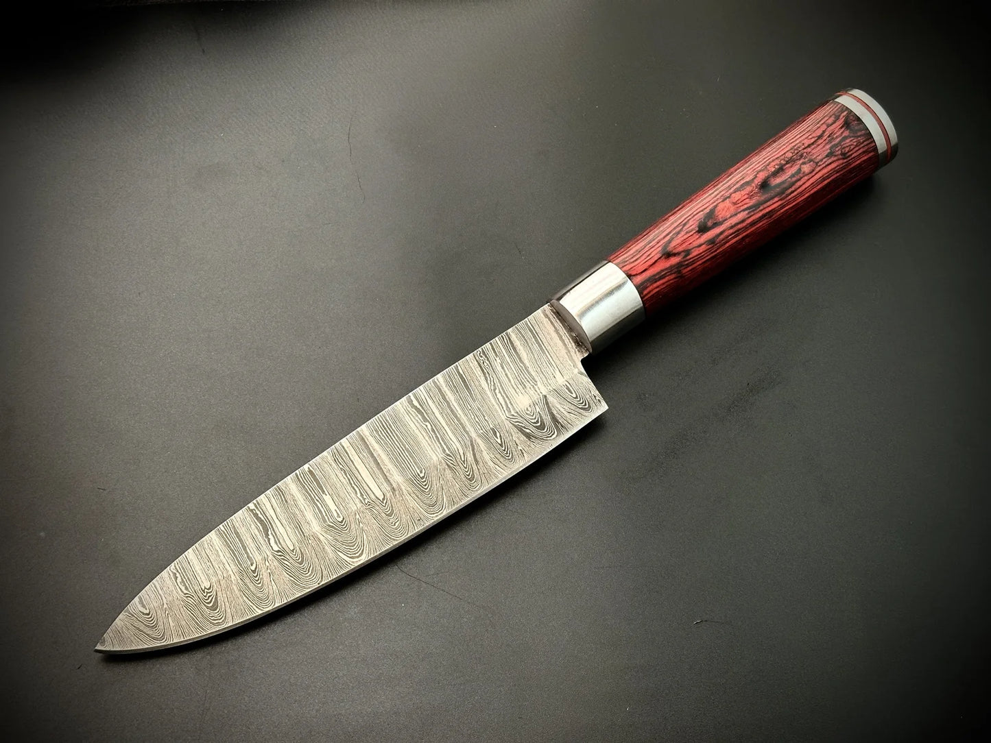 Handmade Damascus Steel Chef Knife Round Handle