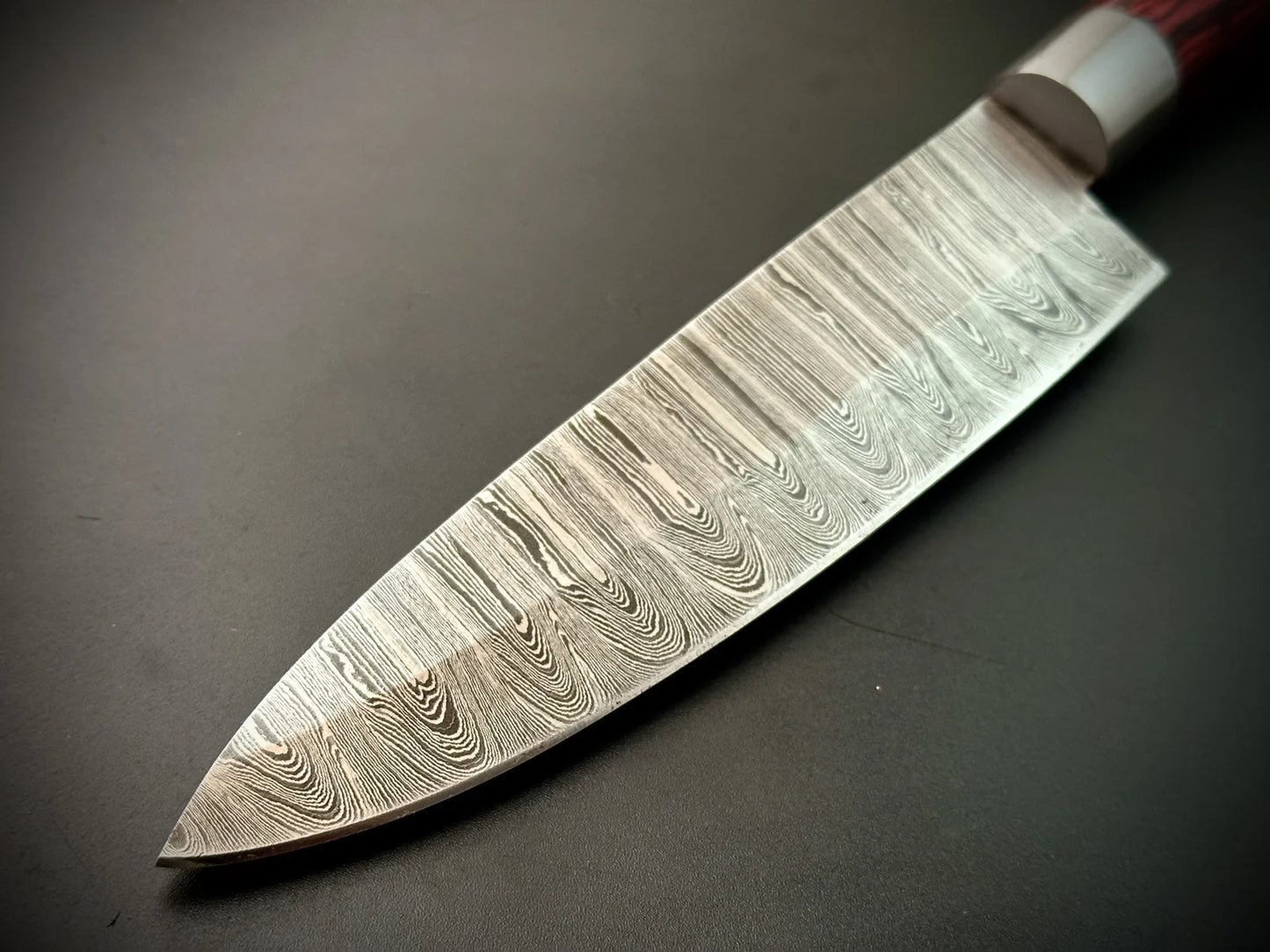 Handmade Damascus Steel Chef Knife Round Handle