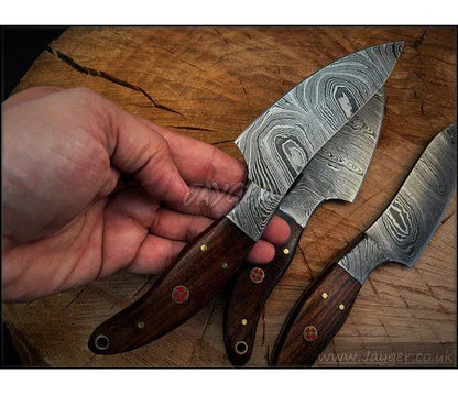 Handmade Damascus Steel Chef knife Set of 3