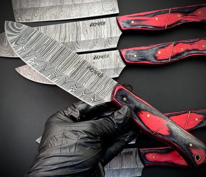 Chef knives Set of 7 Pieces With Leather Roll Over Bag-KDS2