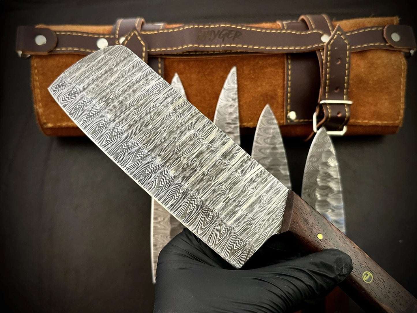Custom Made Damascus Kitchen Knives Set Of 5 Pieces