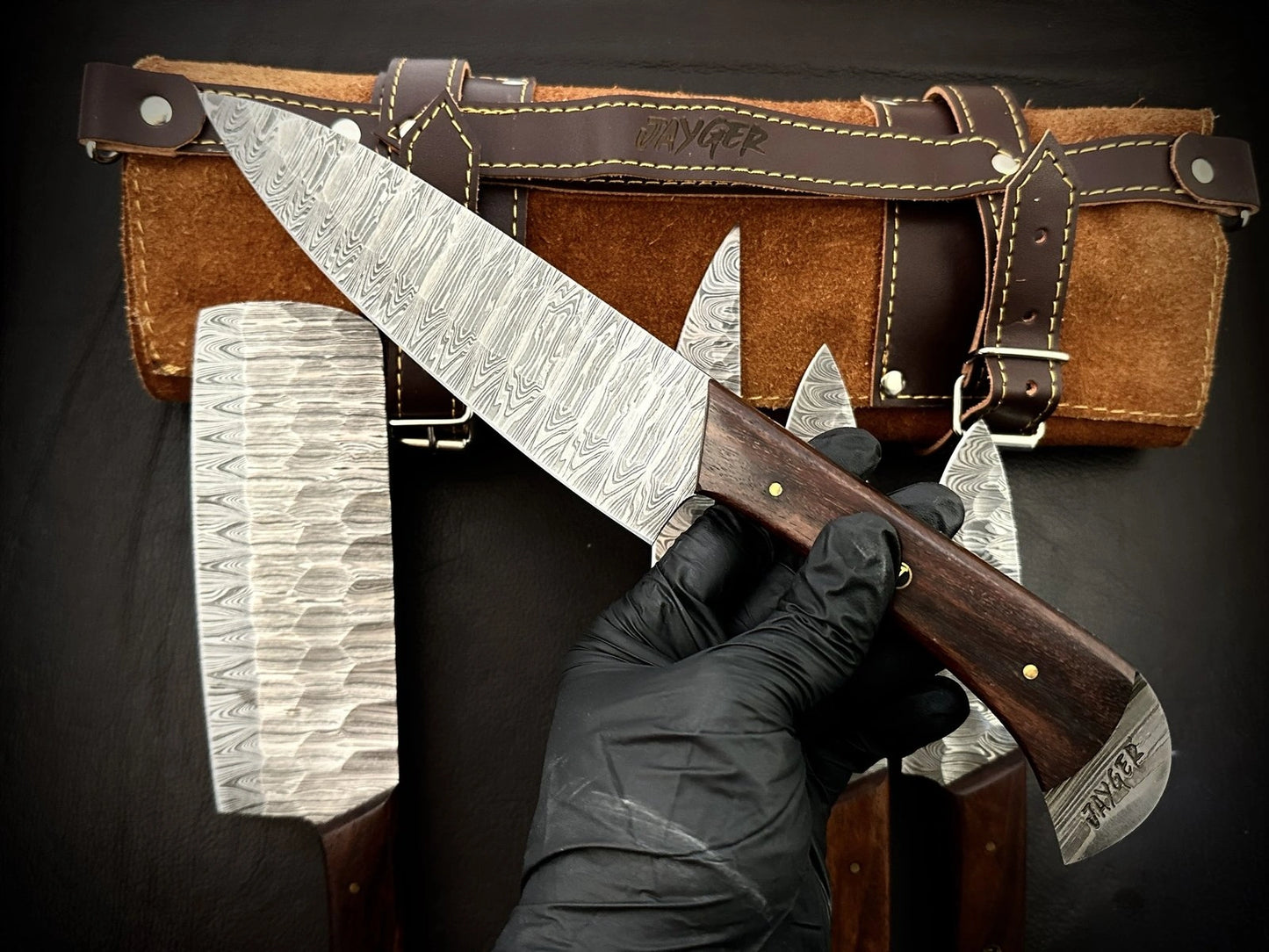 Custom Made Damascus Kitchen Knives Set Of 5 Pieces