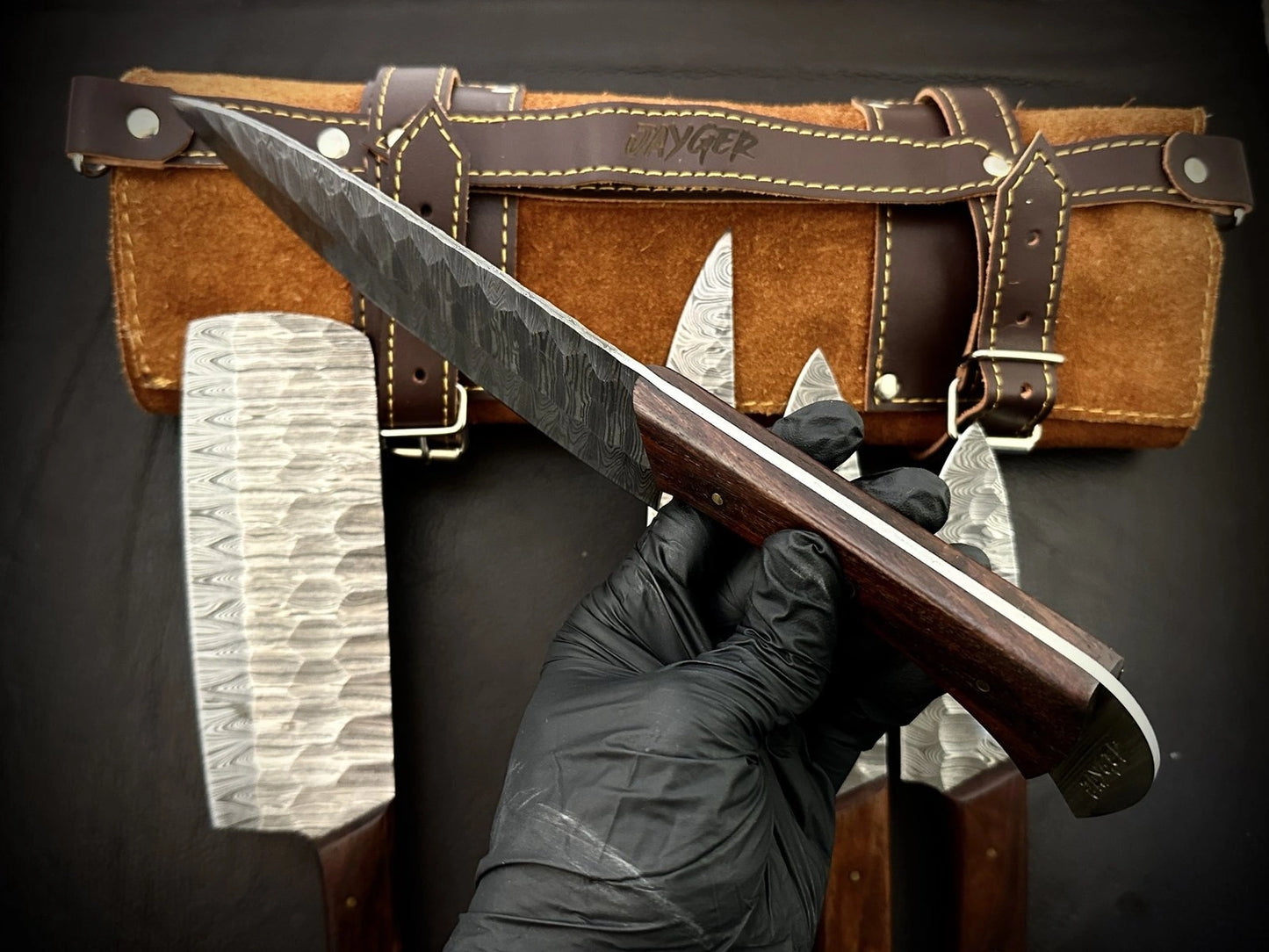 Custom Made Damascus Kitchen Knives Set Of 5 Pieces