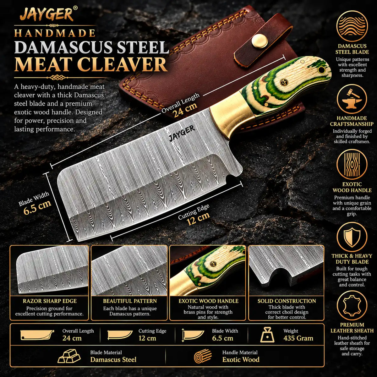 Handmade Meat Cleaver / Hatchet / Bushcraft Knife