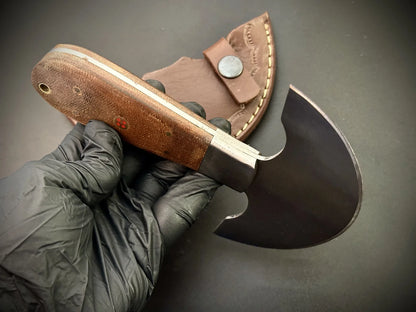 Damascus Steel Leather Cutter With Leather Sheath – QD1