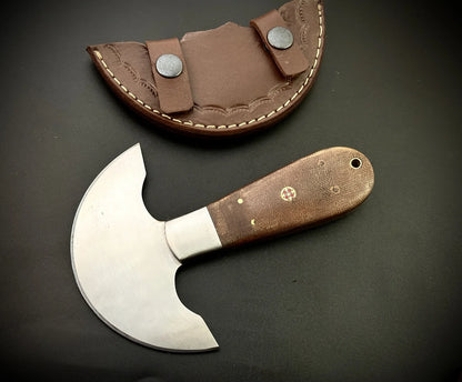 Damascus Steel Leather Cutter With Leather Sheath – QD1