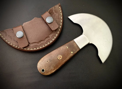 Damascus Steel Leather Cutter With Leather Sheath – QD1