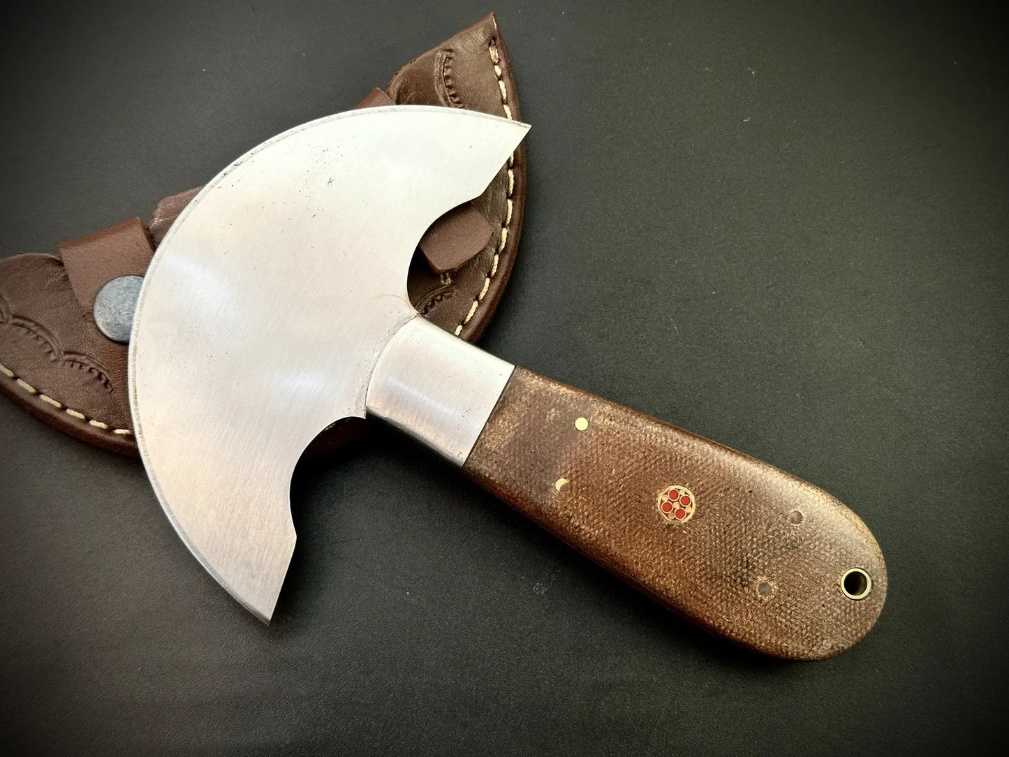 Damascus Steel Leather Cutter With Leather Sheath – QD1