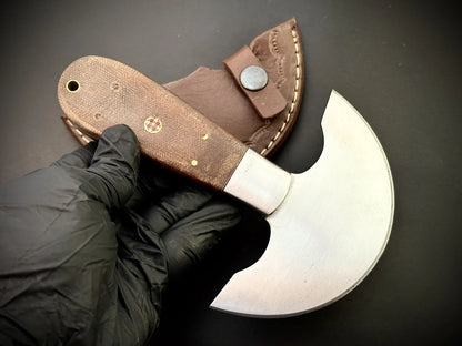 Damascus Steel Leather Cutter With Leather Sheath – QD1