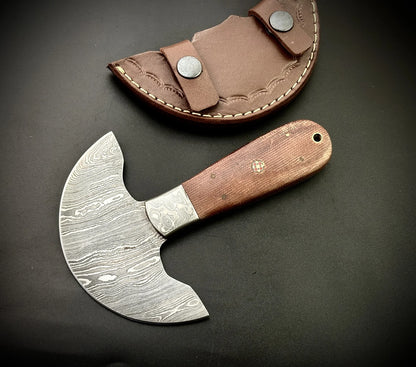 Damascus Steel Leather Cutter With Leather Sheath – QD1