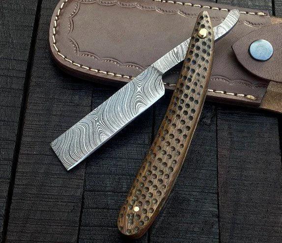 Gutted Razor Handmade Straight Razor Cut throat Damascus Steel – RD1 – Jayger