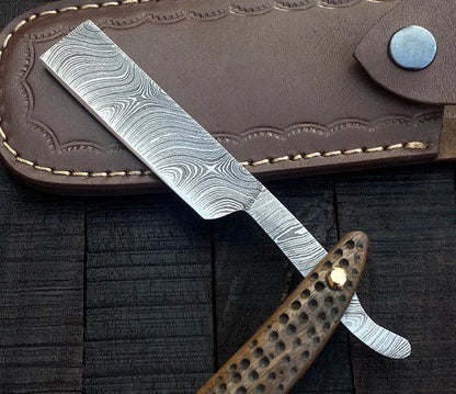 Handmade Straight Razor Cut throat Damascus Steel – RD1