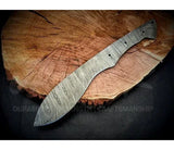 Damascus Steel Kukri Knife Blank Blade -Made to Order - Jayger