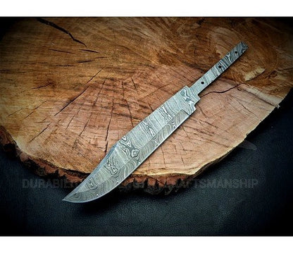 Handmade Damascus Steel Bowie Knife Blank Blade – SD3