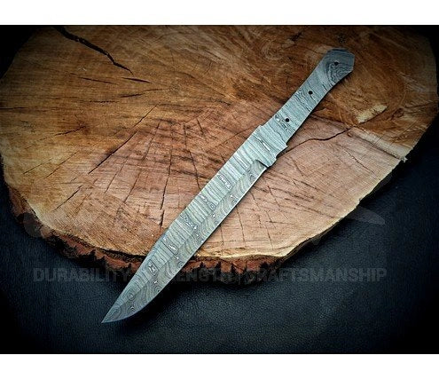 Handmade Damascus Steel Bowie Knife Blank Blade – SD5