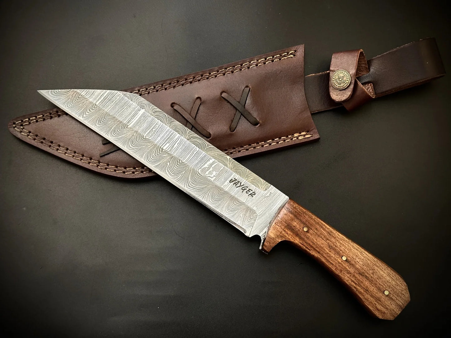 Handmade Damascus Steel Medieval Viking Seax Knife