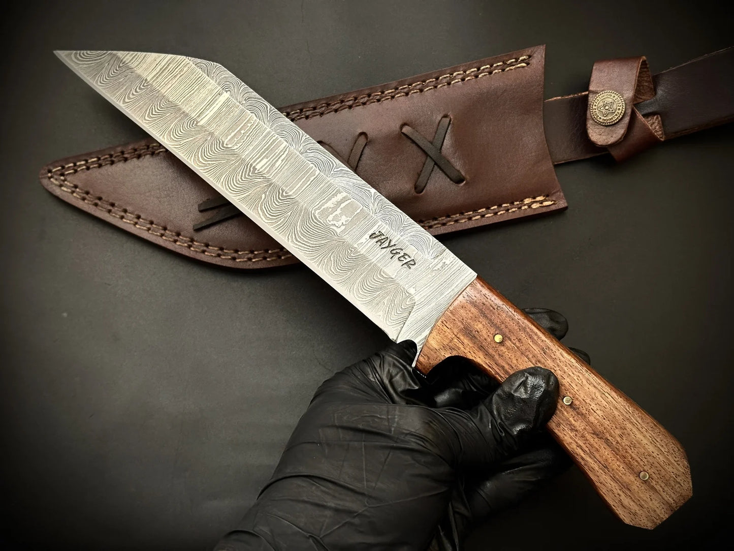 Handmade Damascus Steel Medieval Viking Seax Knife