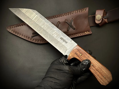 Handmade Damascus Steel Medieval Viking Seax Knife