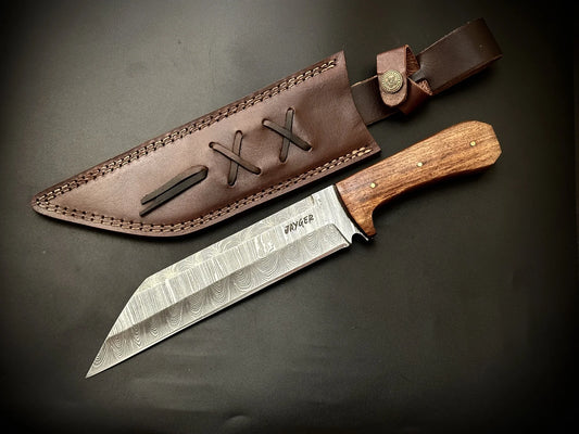 Handmade Damascus Steel Medieval Viking Seax Knife