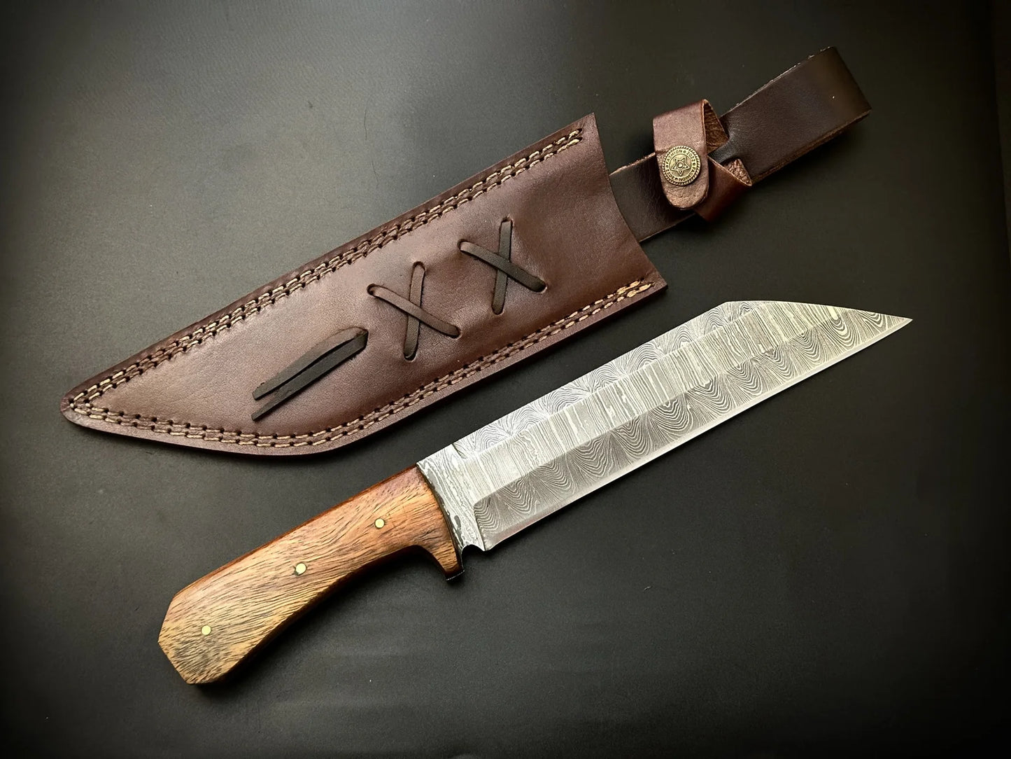 Handmade Damascus Steel Medieval Viking Seax Knife
