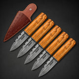 Set of 5 Damascus Sgian Dubh Knives – Wedding & Groomsmen Gift Set