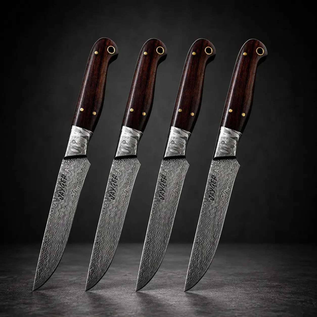 Damascus Steak Knives Set Of 4