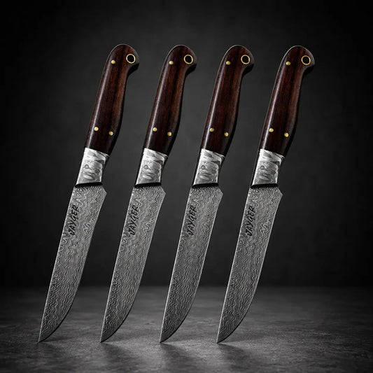Damascus Steak Knives Set Of 4
