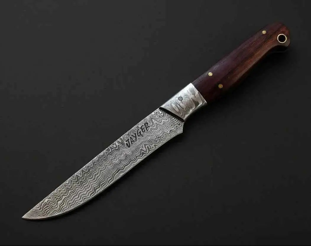Damascus Steel Steak Knife Set of 6 with Wooden Box