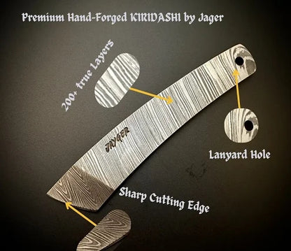 Handmade Damascus Steel Japanese Kiridashi Knife