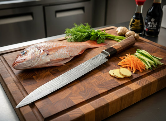 Handmade Damascus Steel Japanese Yanagiba Chef Knife