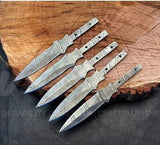 Damascus Steel Double Edge Hunting Blank Blade – B1 - Jayger