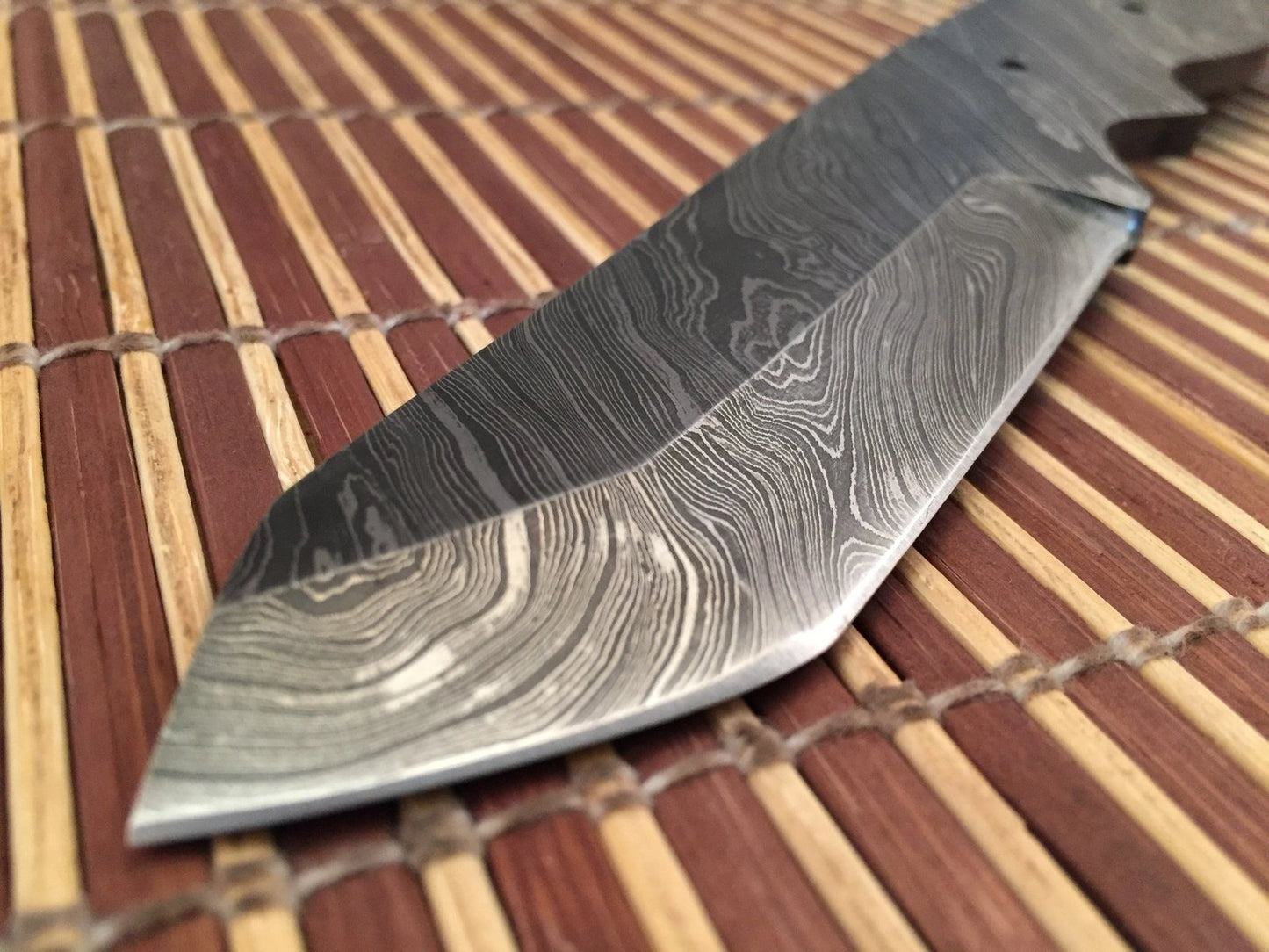 Hand Forged Damascus Steel Tanto Knife Blade – B22