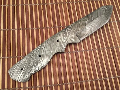 Hand Forged Damascus Steel Tanto Knife Blade – B22