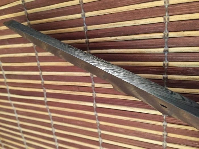 Hand Forged Damascus Steel Tanto Knife Blade – B22