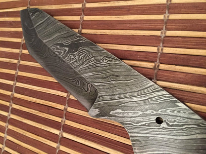 Hand Forged Damascus Steel Tanto Knife Blade – B22