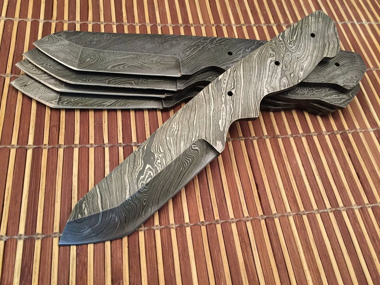 Hand Forged Damascus Steel Tanto Knife Blade – B22