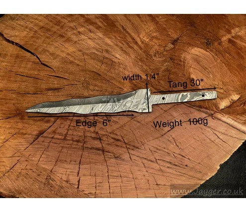 Handmade Damascus Steel Knife-Wavey Blank Blade-Heat Treated-