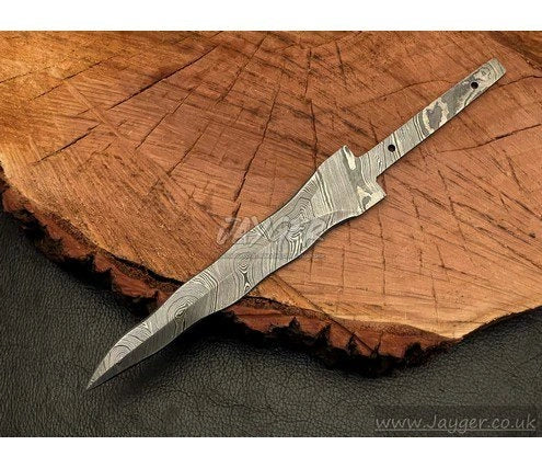 Handmade Damascus Steel Knife-Wavey Blank Blade-Heat Treated-