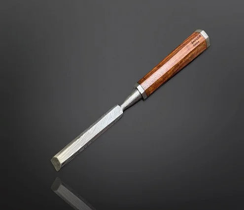 Damascus Steel Wooden Chisel 20mm Hand Forged By Jayger