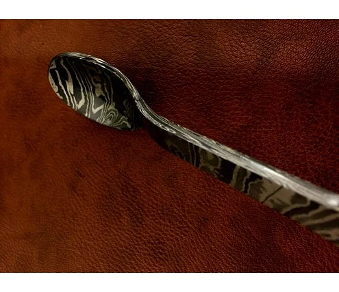 Custom Made Damascus Steel Steak Fork And Knife Set